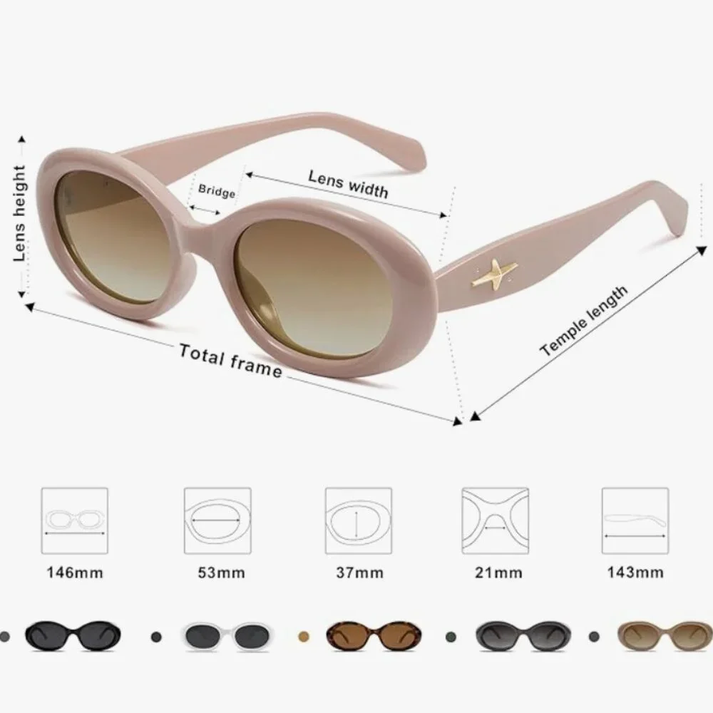 Cream with Gold Cross Sunglasses